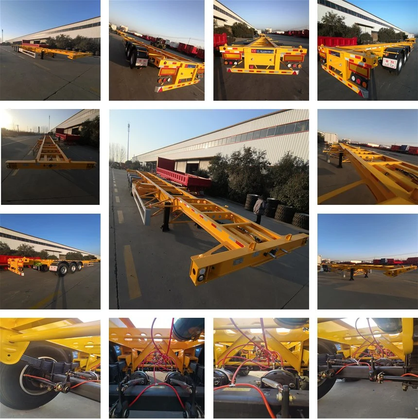 3 Axle Frame 40 FT 3 Axle 60 Ton Container Transport Trailer, Manufacturer Direct Sale Low Price