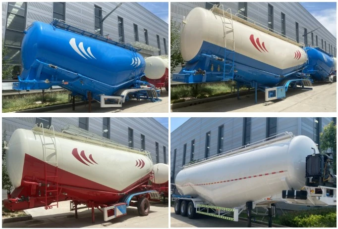 Vehicle Master Tri-Axle W Shaped 45cbm Dry Powder Bulk Cement Material Tanker Semi Truck Trailer Bulk Cement Trailer