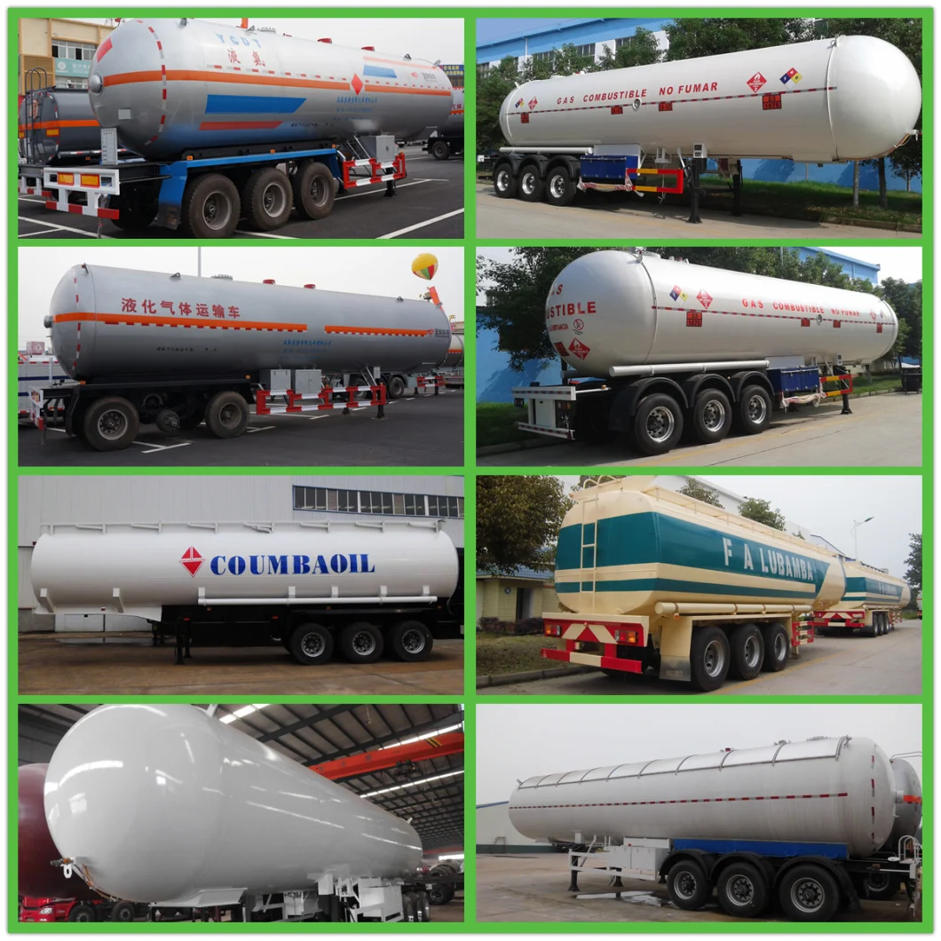 Tri-Axles 50cbm 25tons 56cbm LPG Gas Tank Road Tank Semi Trailer