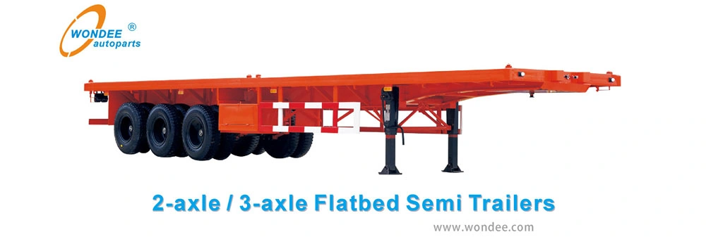 Tri Axle Cargo Trailer 20FT 40 FT Shipping Container Flatbed Semi Trailers for Sale