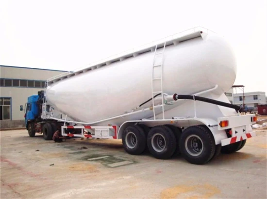 Reboque de tanque de cimento a granel 3 eixos Fly Ash Cimento graneleiro Silo Tanker Pneumático Semi reboque de caminhão