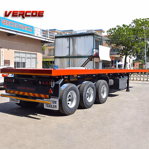 2 Eixos 20FT 40FT Cargo Farm Transport Flatbed Trailer Completo para Venda