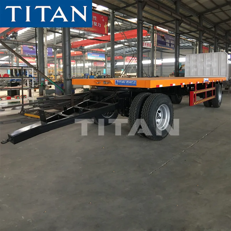 Titan 20FT Container 30 Ton Flatbed Drawbar Pull Trailer Full for Sale